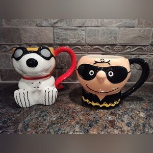 Williams Sonoma Peanuts Ceramic 2 Mug Set